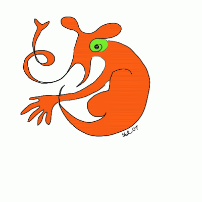 Orange Mouse Creature by Sarah Leavitt