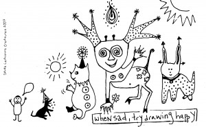 When Sad, Try Drawing Happy by Sarah Leavitt