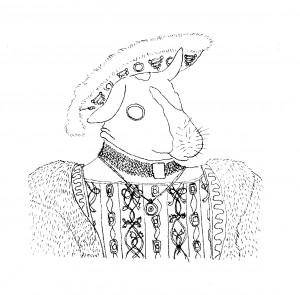 Guinea pig as Henry VII by Sarah Leavitt, after Holbein